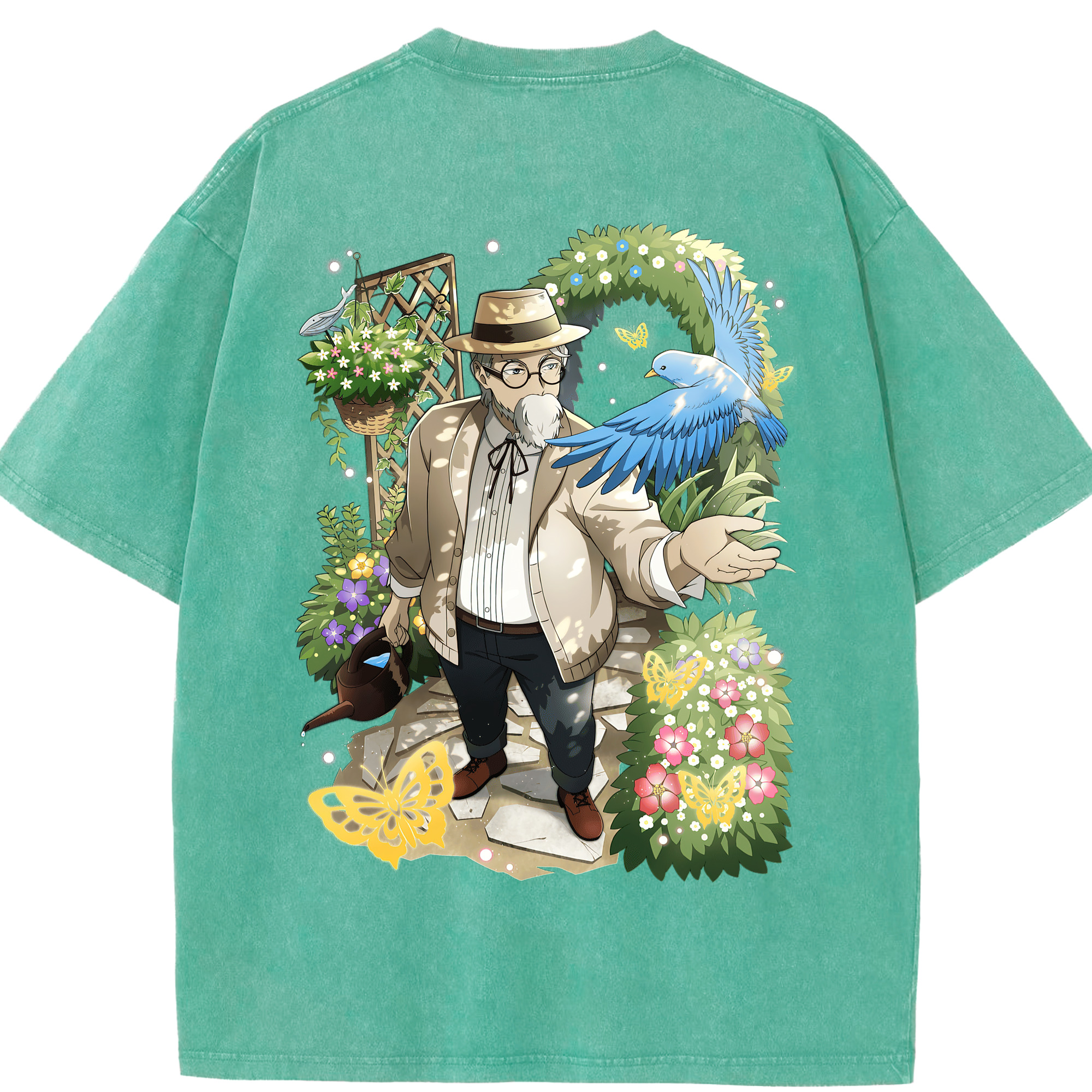 （画像用） 文豪ストレイドッグス Bungo Stray Dogs 綿100% ヴィンテージ風 半袖Tシャツ（背面プリント）